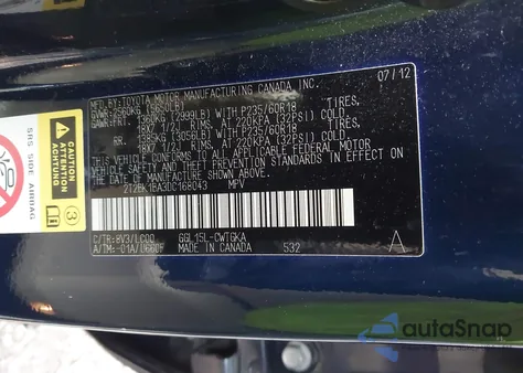 2013 Lexus Rx 350 z USA, uszkodzony, nr VIN 2T2BK1BA3DC168043